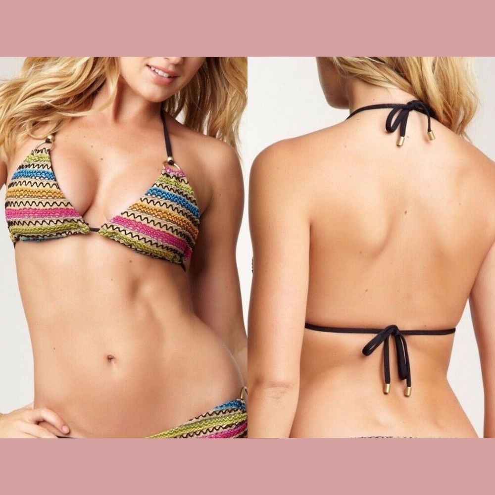 NWT Vitamin A‎ 'Cosmo Deluxe' Crochet Triangle Bikini Top [SZ: XS/4 ]